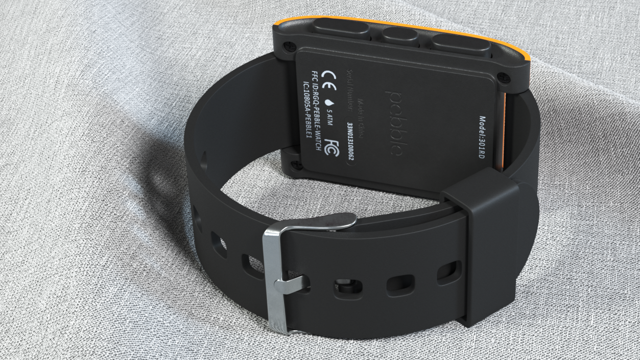 3D Included Pebble Smart Watch with Strap model