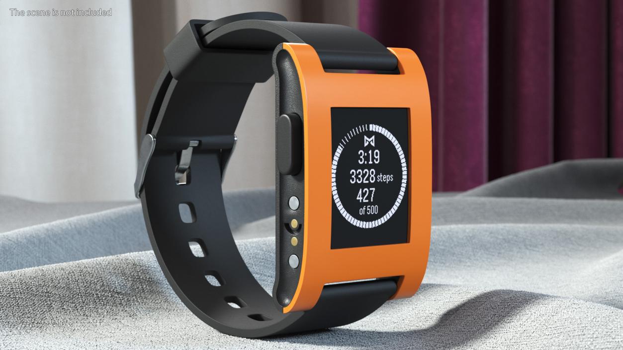 3D Included Pebble Smart Watch with Strap model