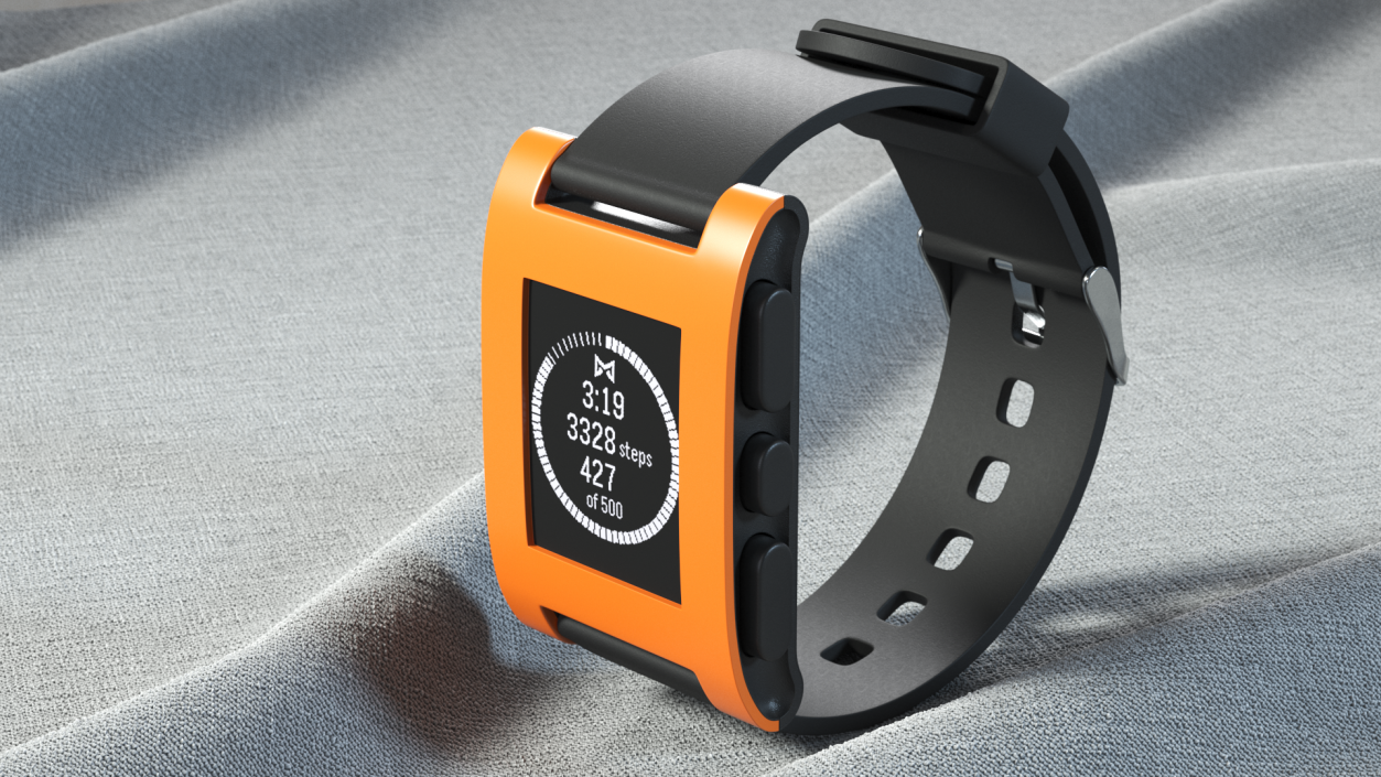 3D Included Pebble Smart Watch with Strap model