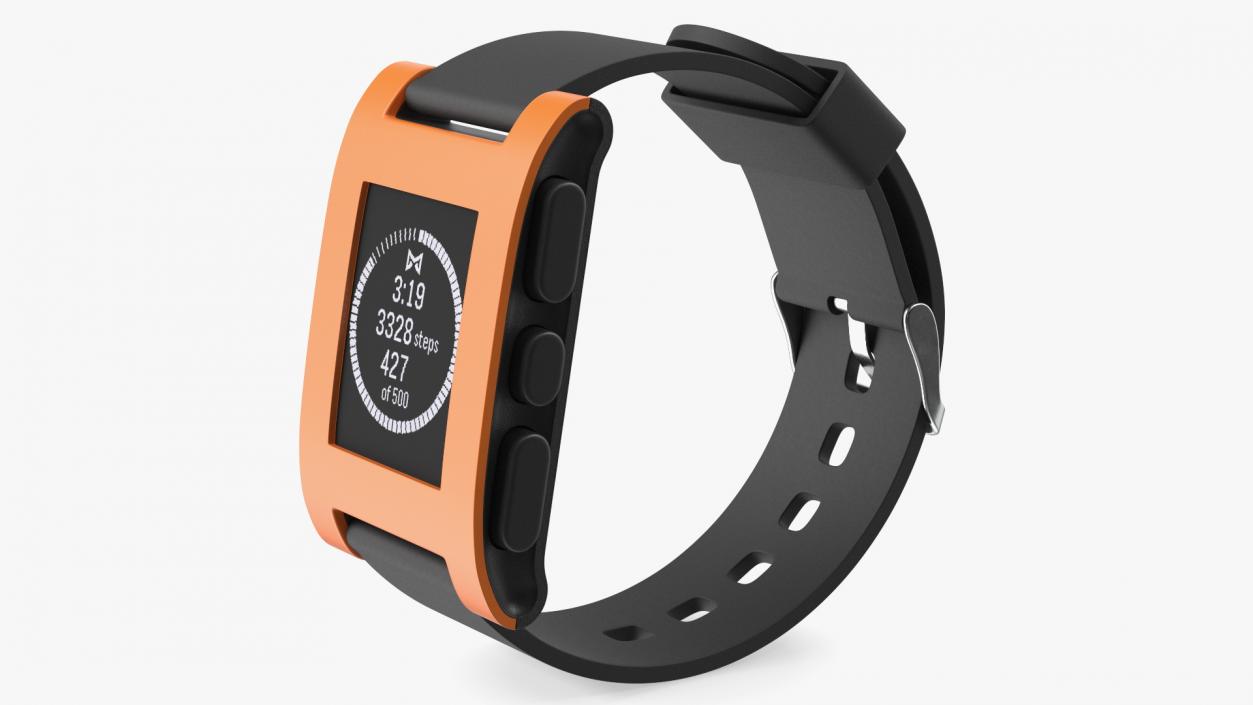 3D Included Pebble Smart Watch with Strap model