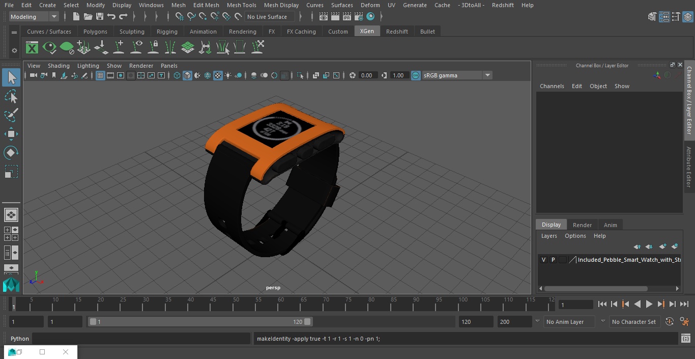 3D Included Pebble Smart Watch with Strap model