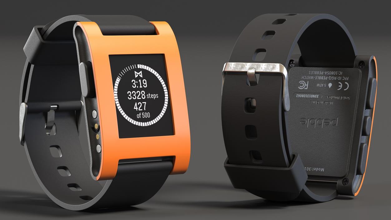 3D Included Pebble Smart Watch with Strap model