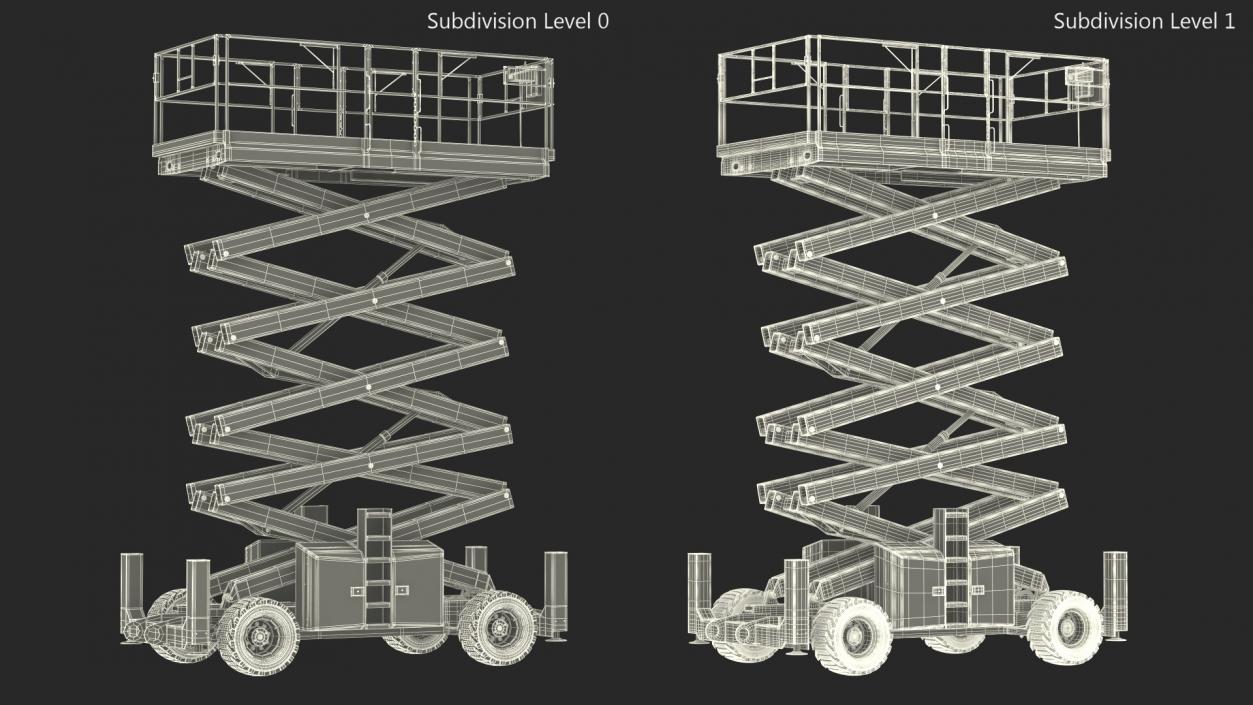 3D Scissor Lift Platform Rigged model