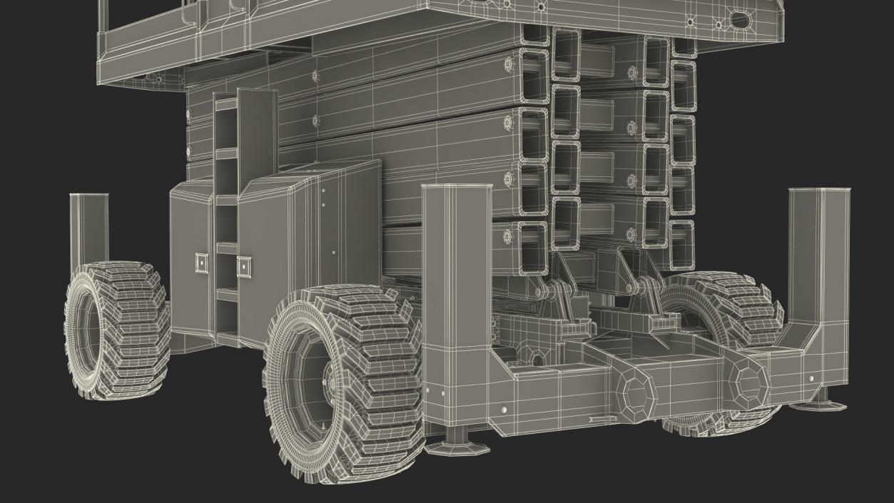 3D Scissor Lift Platform Rigged model