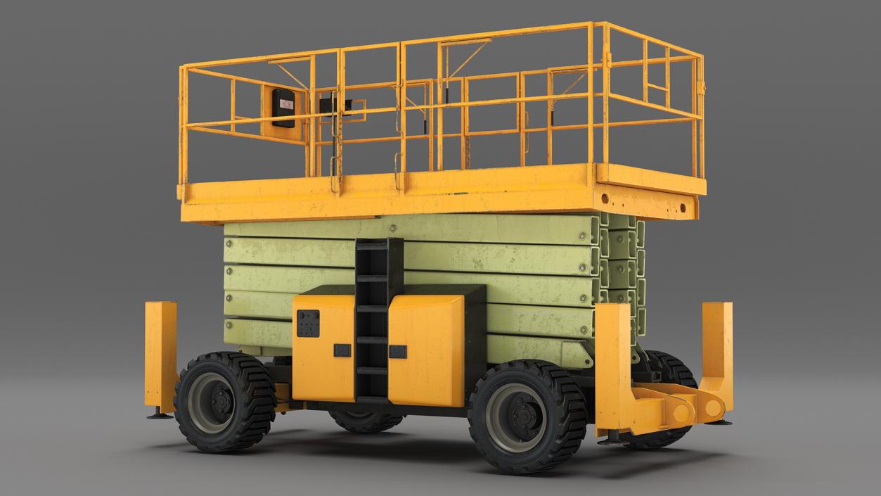 3D Scissor Lift Platform Rigged model