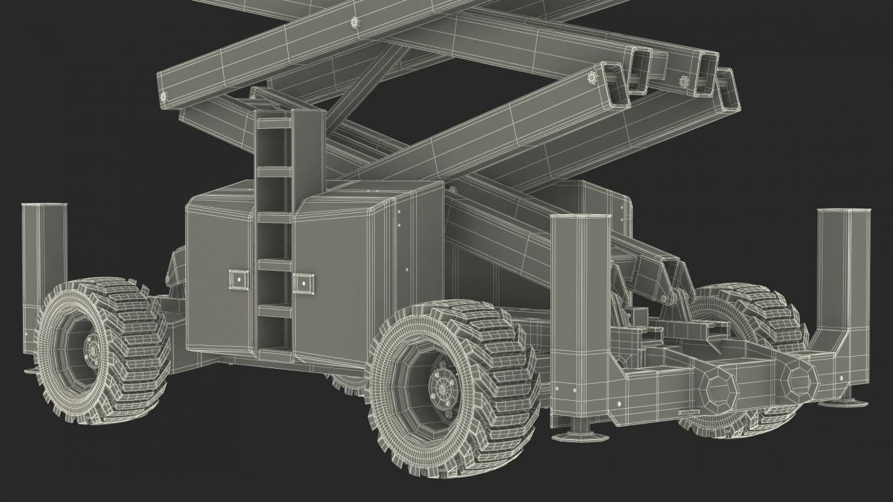 3D Scissor Lift Platform Rigged model