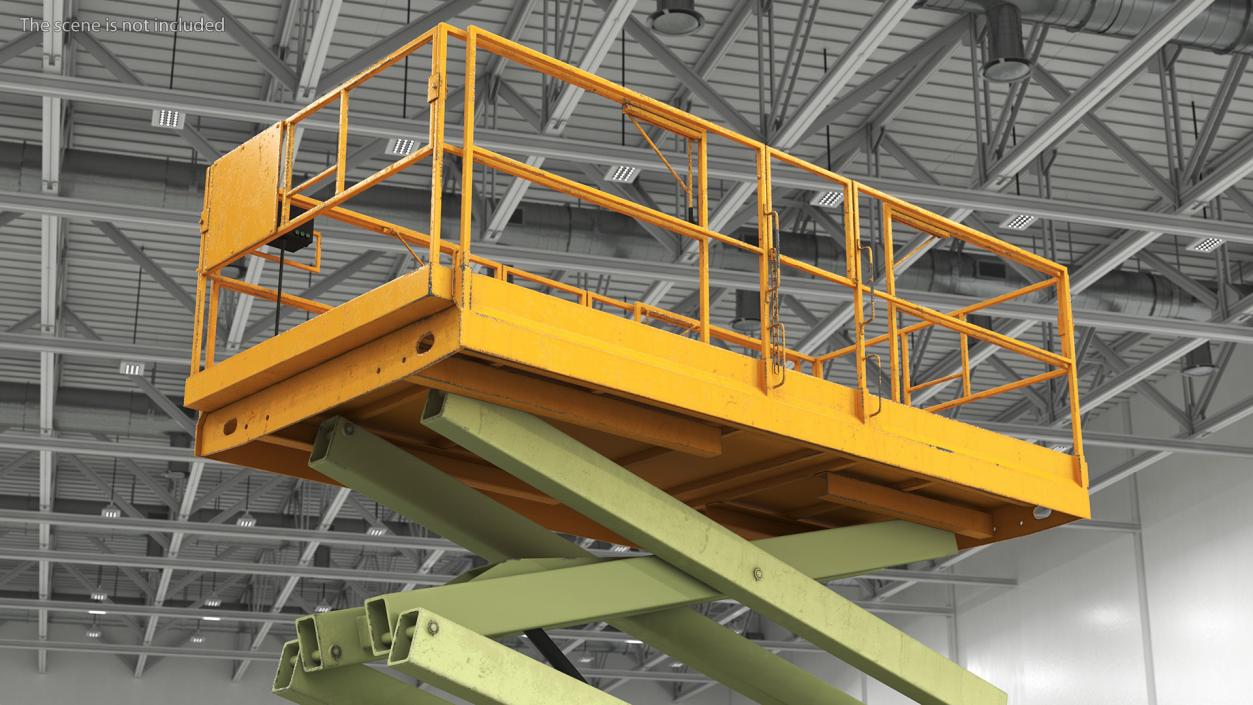 3D Scissor Lift Platform Rigged model