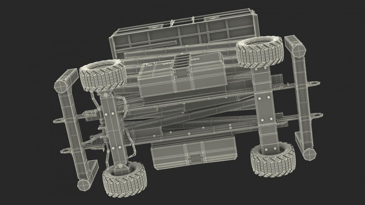 3D Scissor Lift Platform Rigged model