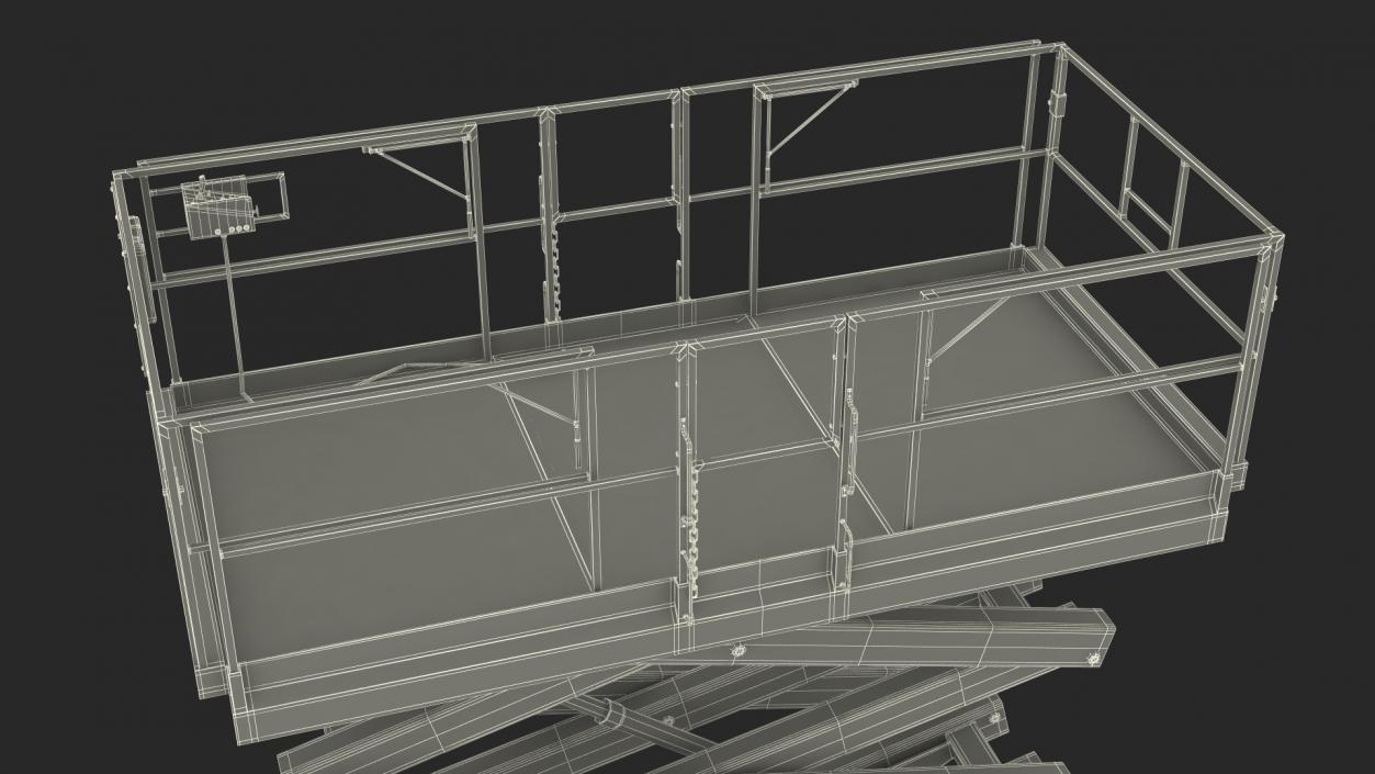 3D Scissor Lift Platform Rigged model