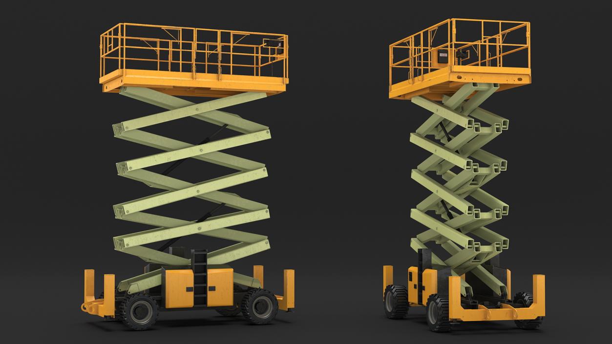 3D Scissor Lift Platform Rigged model