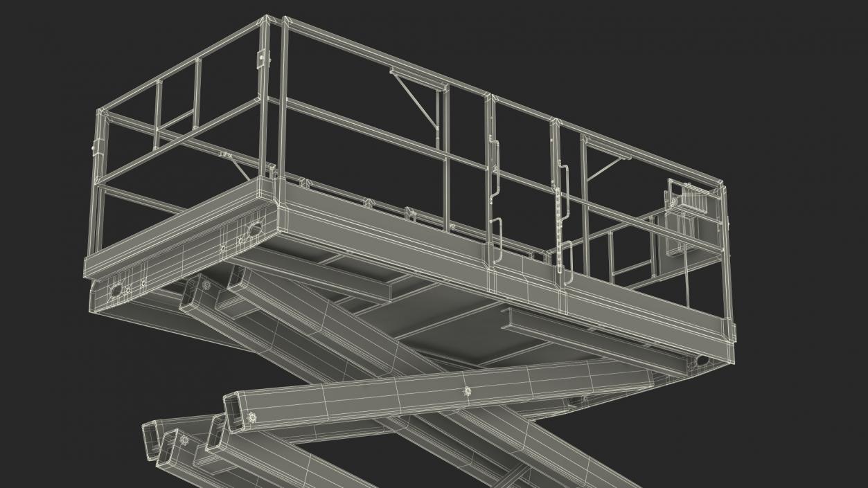 3D Scissor Lift Platform Rigged model