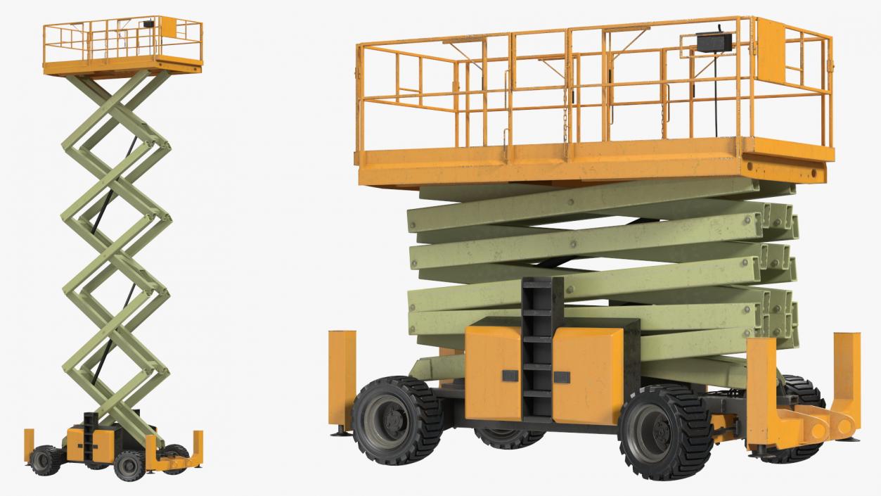 3D Scissor Lift Platform Rigged model