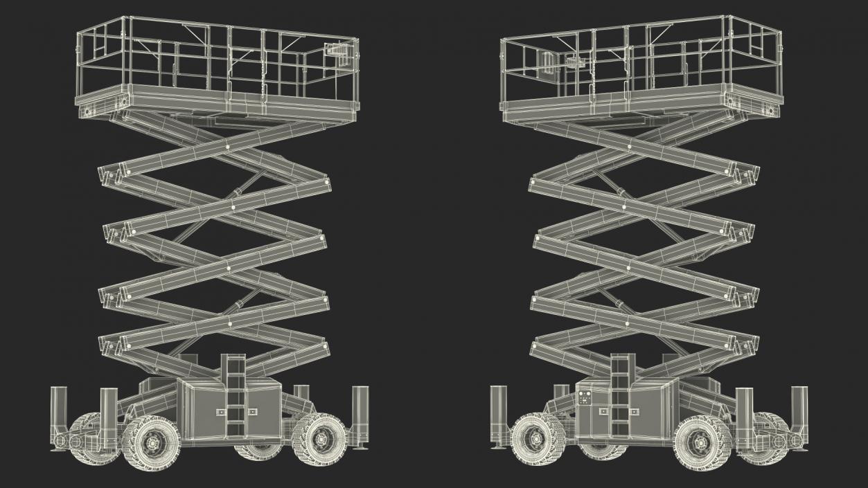 3D Scissor Lift Platform Rigged model