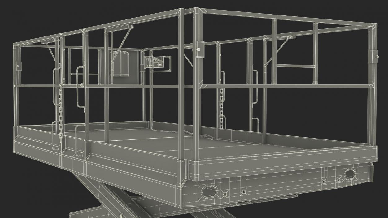 3D Scissor Lift Platform Rigged model