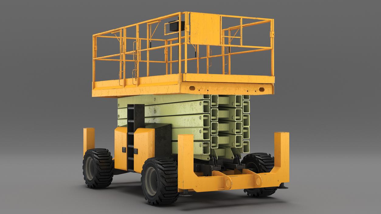 3D Scissor Lift Platform Rigged model