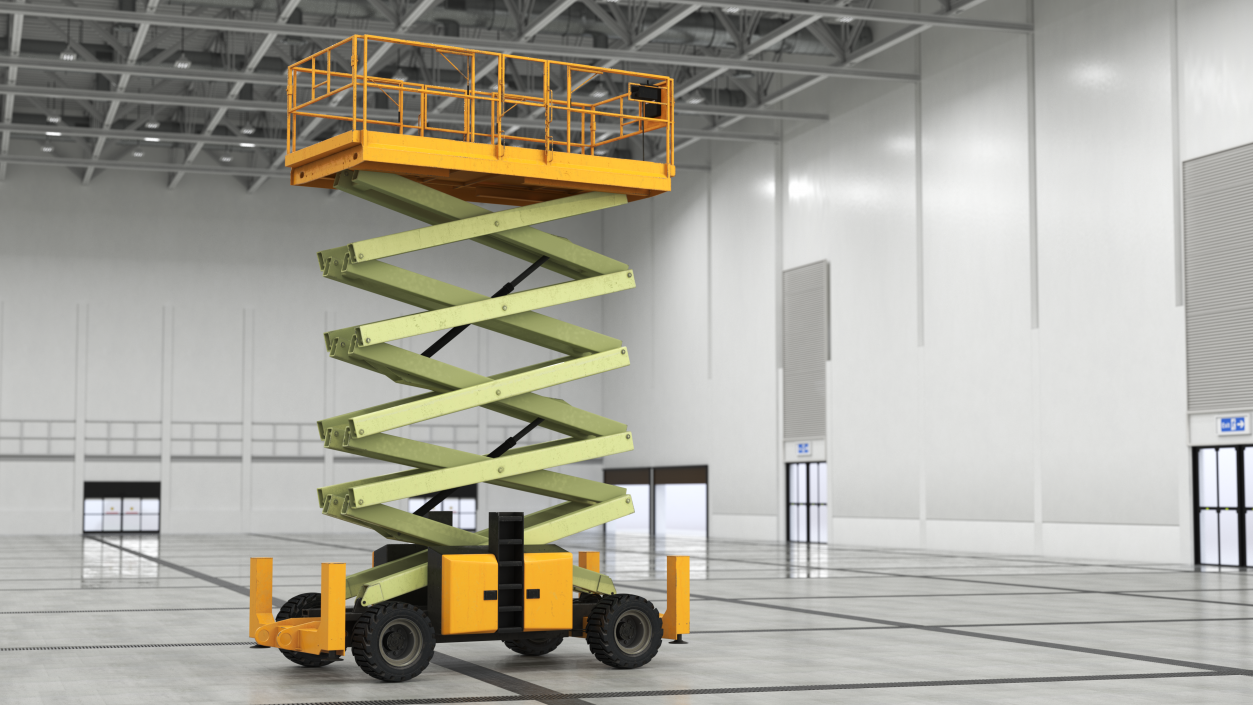 3D Scissor Lift Platform Rigged model