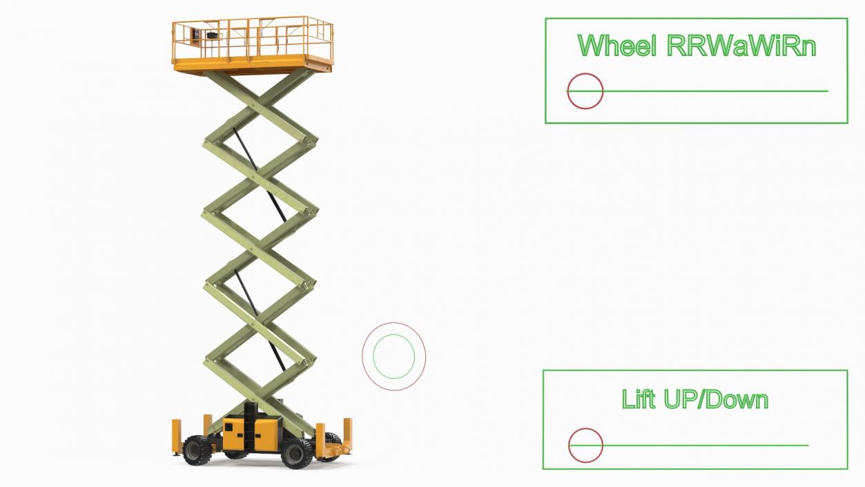 3D Scissor Lift Platform Rigged model