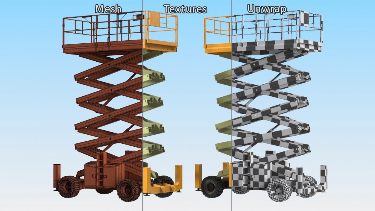 3D Scissor Lift Platform Rigged model