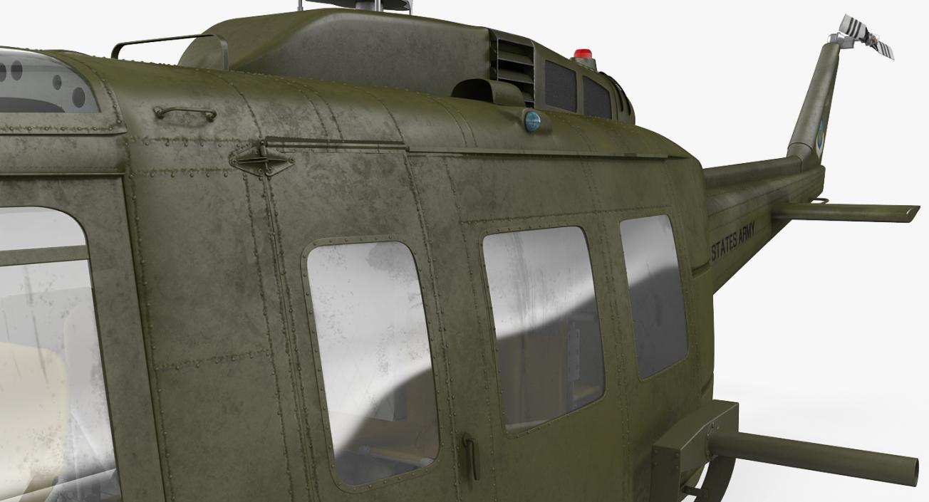 3D Military Utility Helicopter Bell UH-1 Iroquois