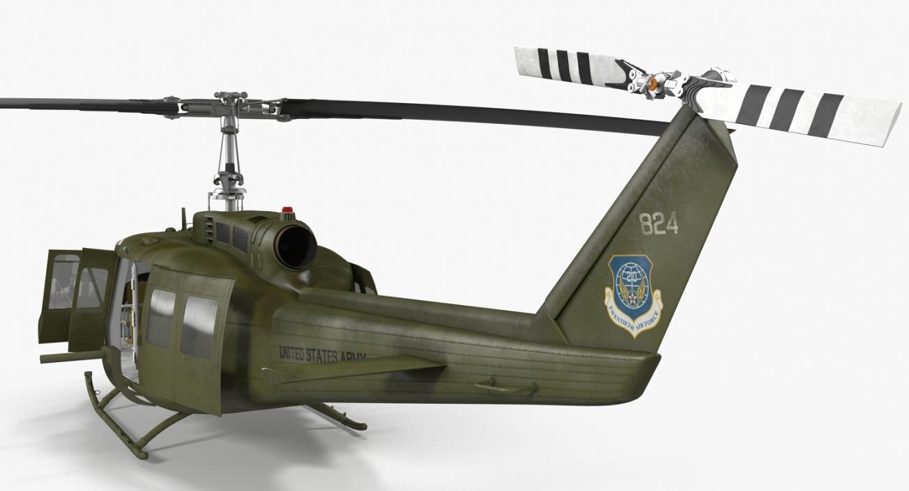 3D Military Utility Helicopter Bell UH-1 Iroquois