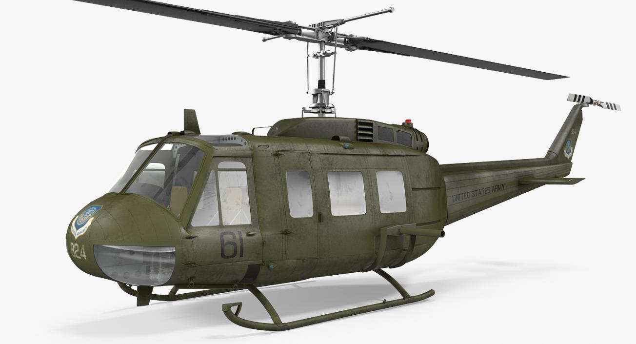 3D Military Utility Helicopter Bell UH-1 Iroquois