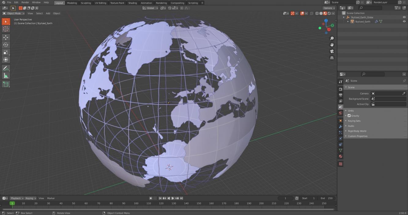 3D model Stylized Earth Globe