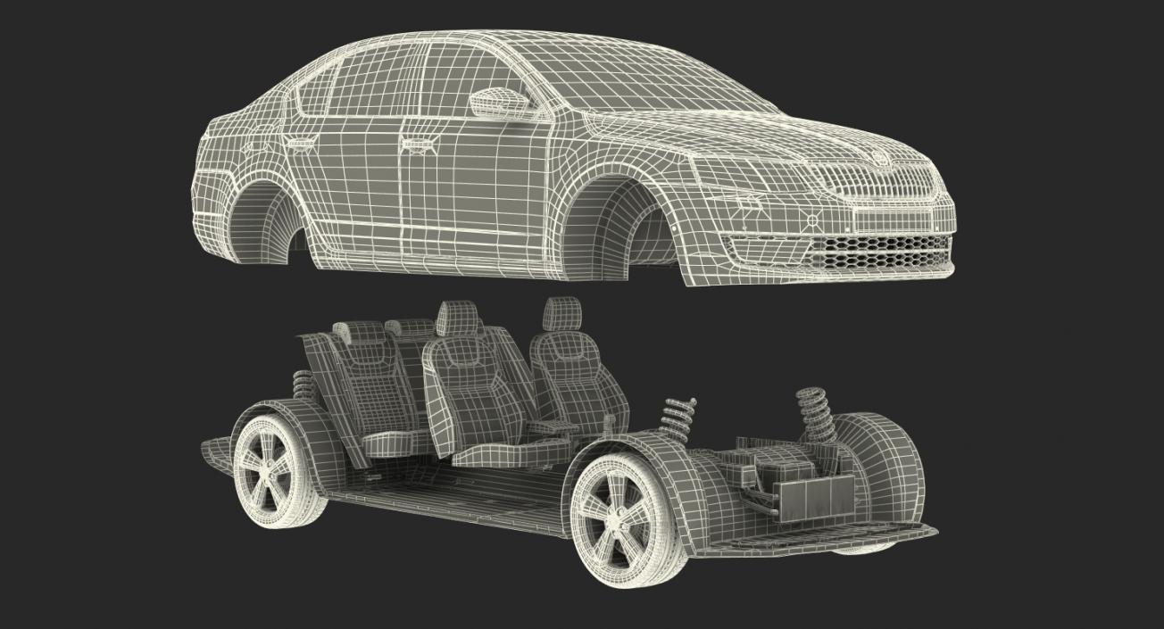 Skoda Octavia 2016 Simple Interior 3D model