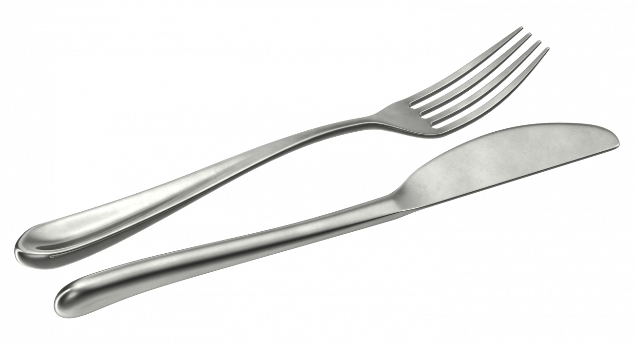 3D model Empty Plate And Silverware Set