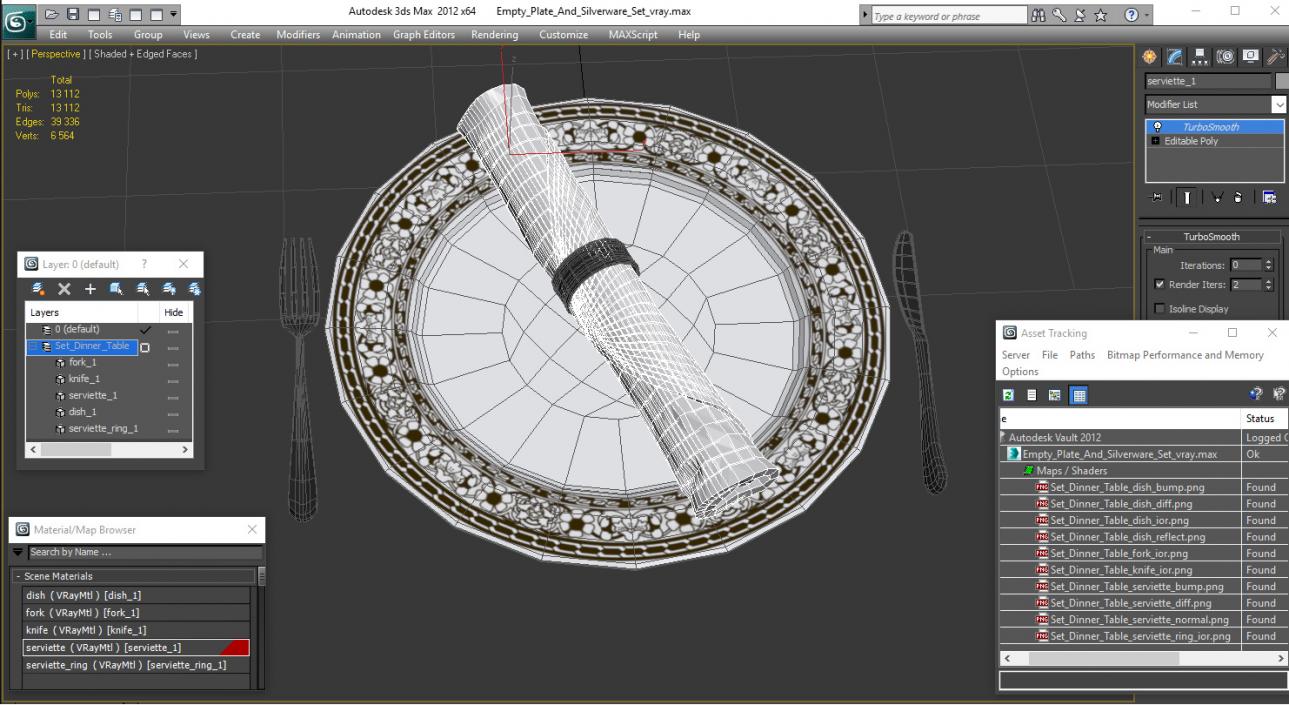 3D model Empty Plate And Silverware Set