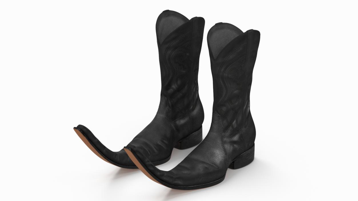 3D model Mexican Guarachero Boots Black