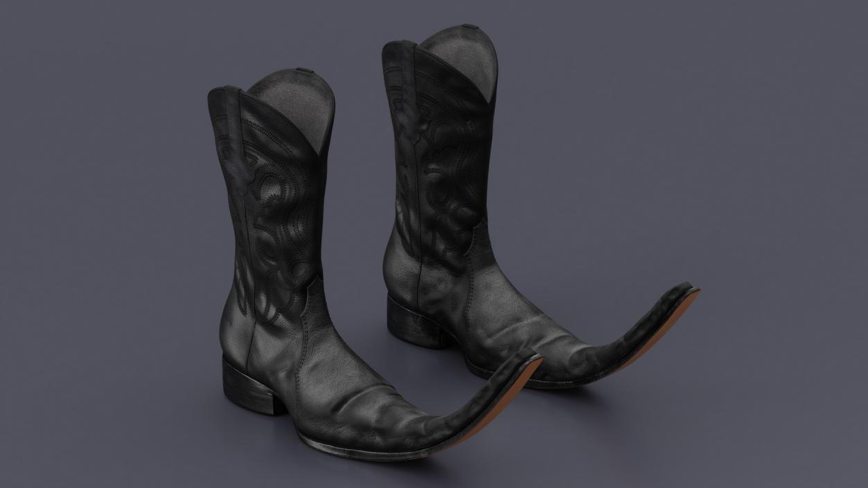 3D model Mexican Guarachero Boots Black