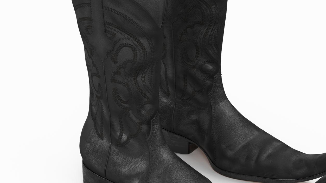 3D model Mexican Guarachero Boots Black