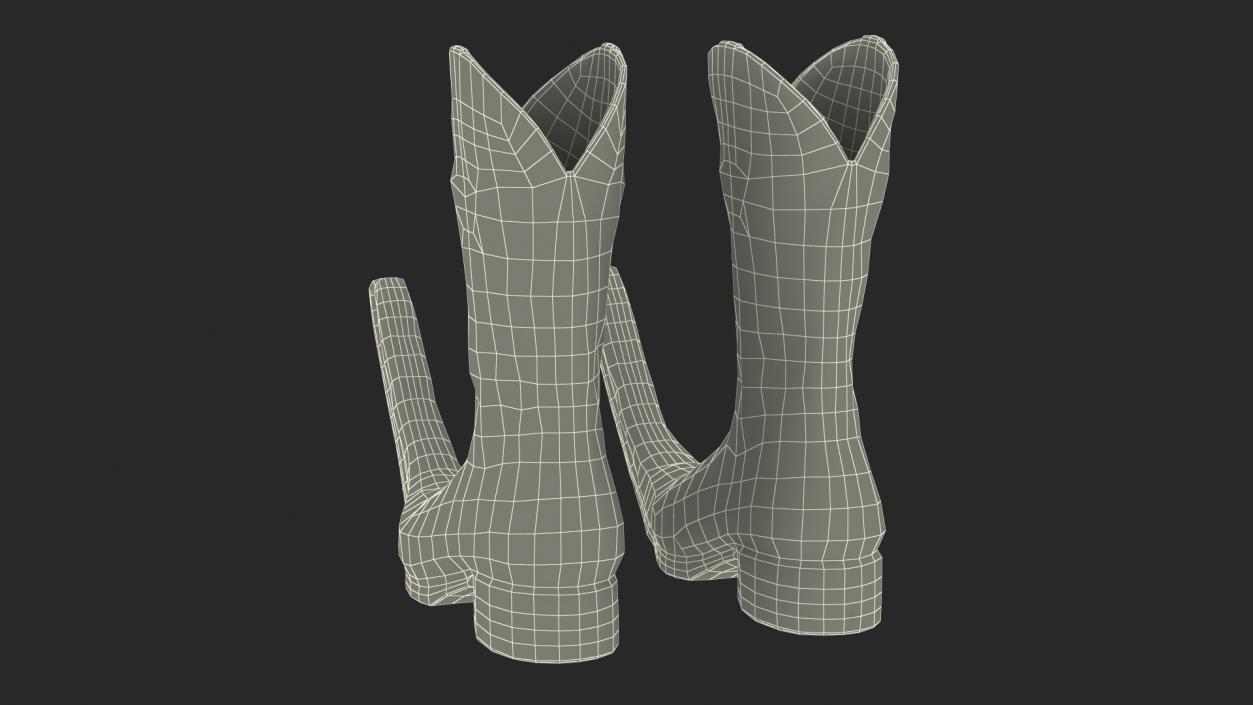 3D model Mexican Guarachero Boots Black