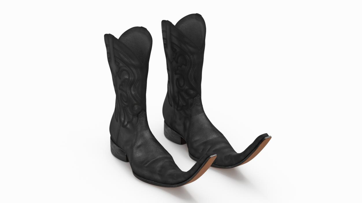 3D model Mexican Guarachero Boots Black