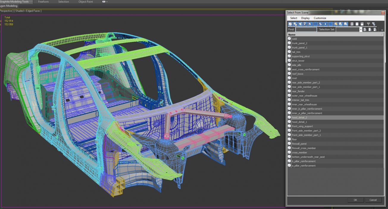 3D Tesla Model S Frame 3