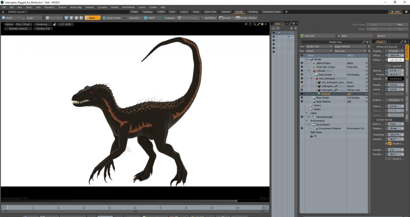 3D Indoraptor Rigged for Modo