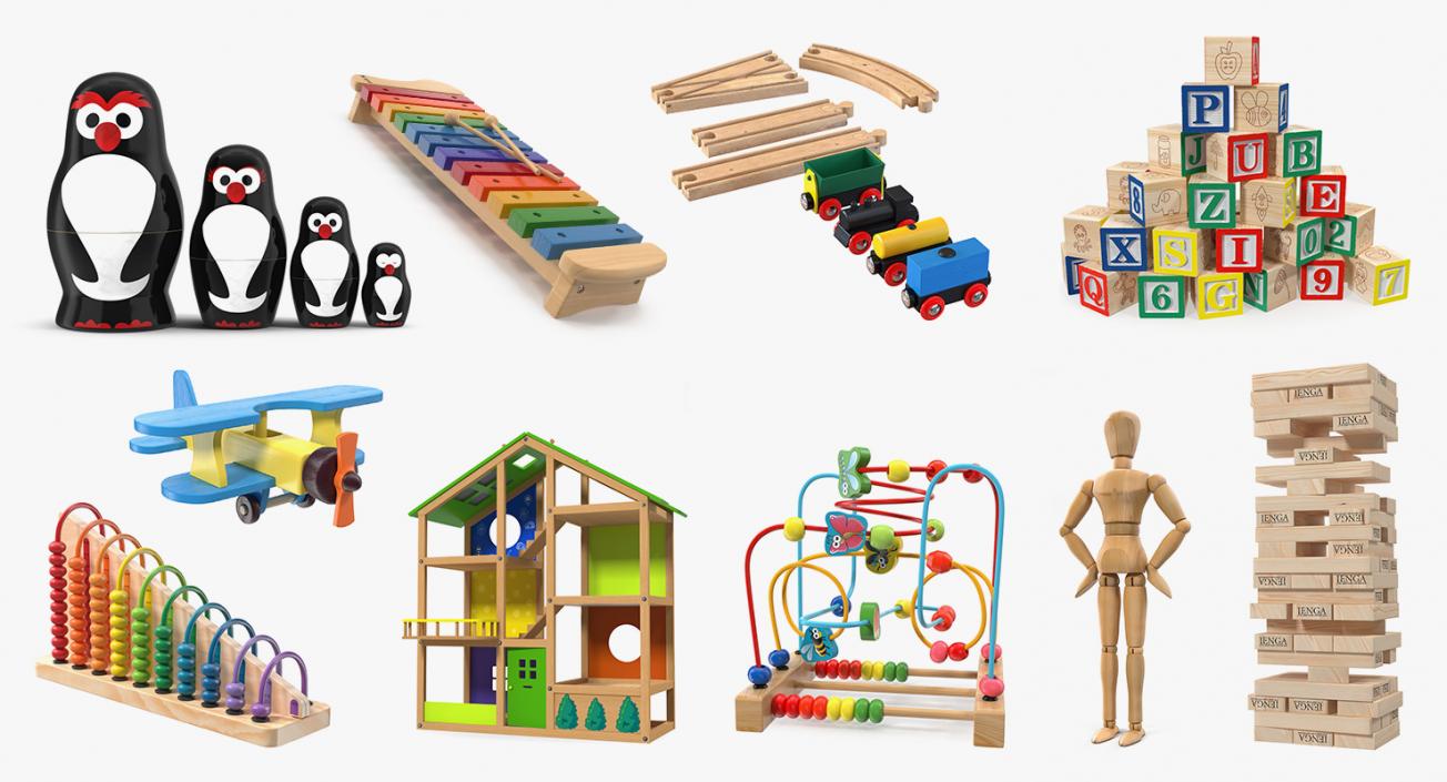 Wooden Toys Collection 4 3D model