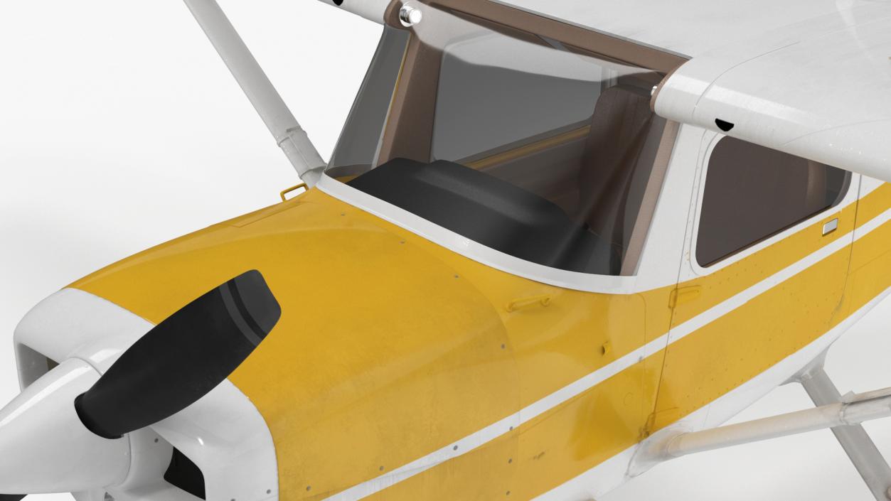 Private Single Engine Propeller Aircraft Cessna 150 Rigged for Cinema 4D 3D