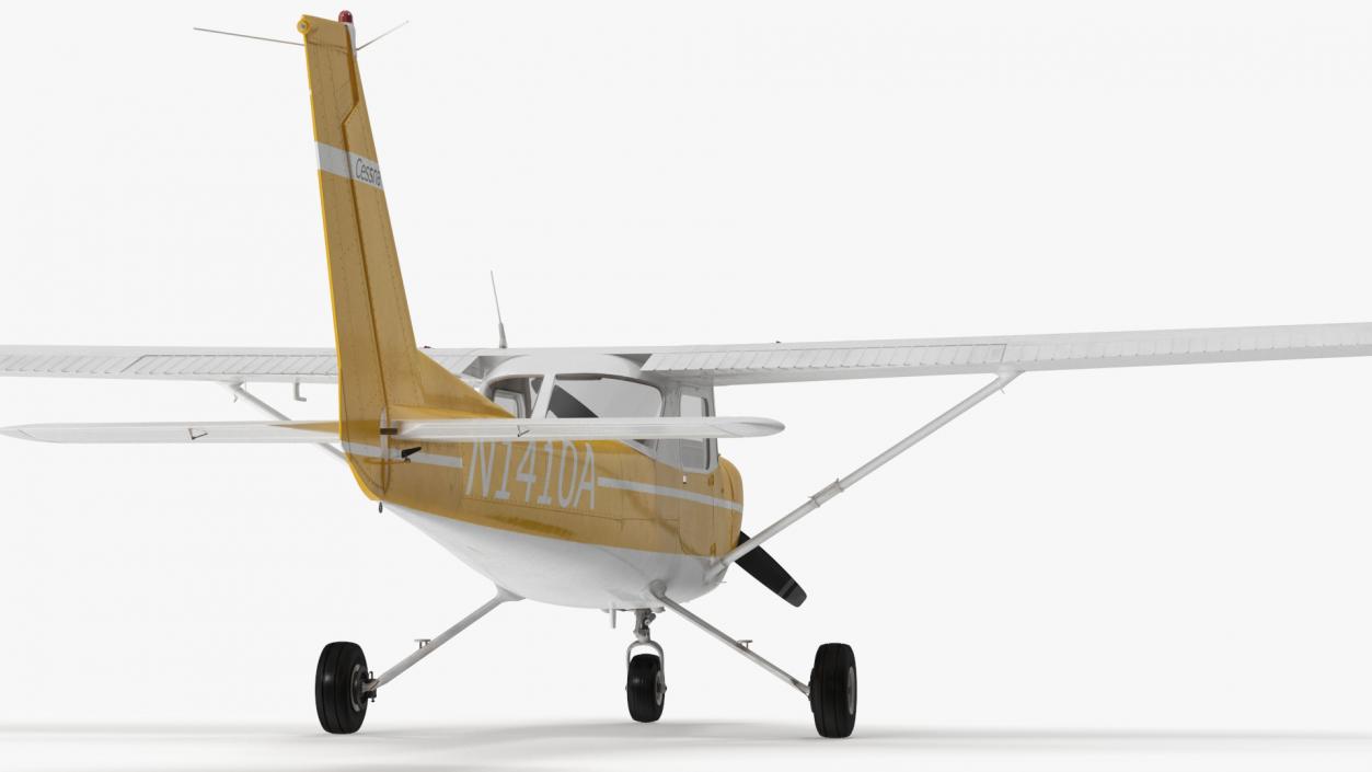 Private Single Engine Propeller Aircraft Cessna 150 Rigged for Cinema 4D 3D