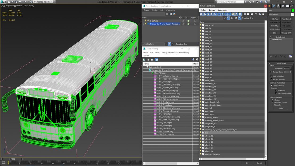 Thomas Saf T Liner Prison Transport Bus 3D model