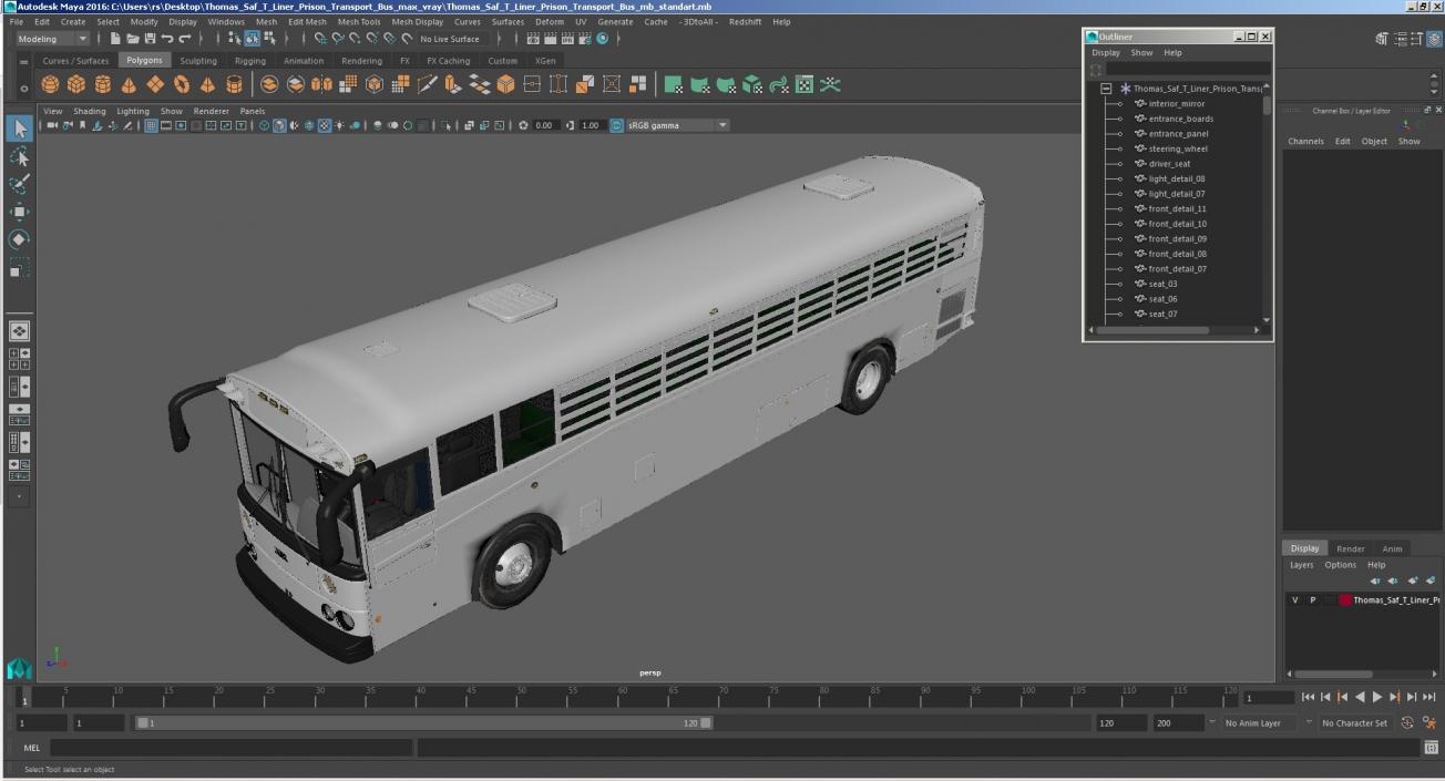 Thomas Saf T Liner Prison Transport Bus 3D model