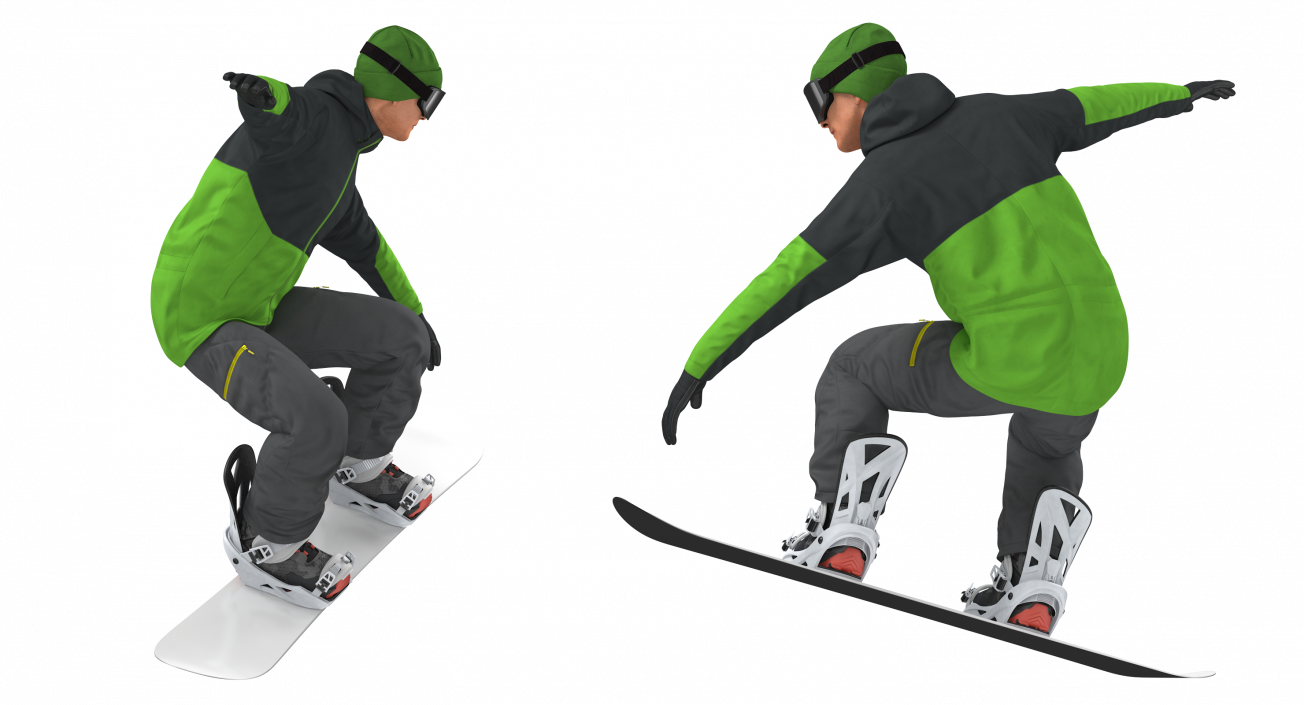 Snowboarder Jump Flight Stunt 3D model