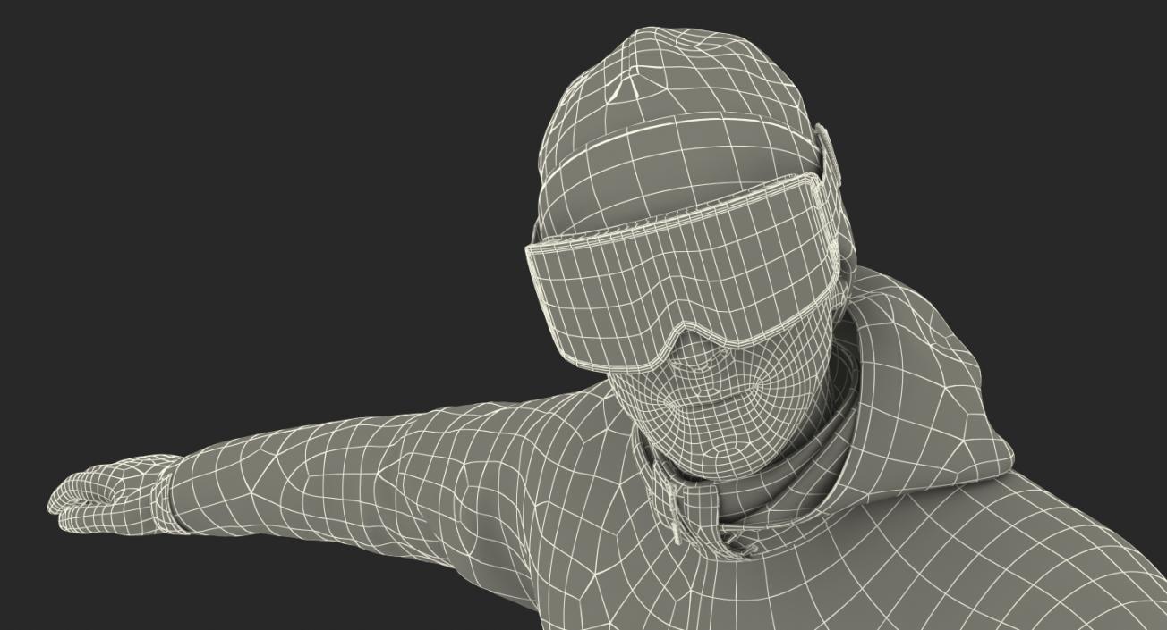 Snowboarder Jump Flight Stunt 3D model