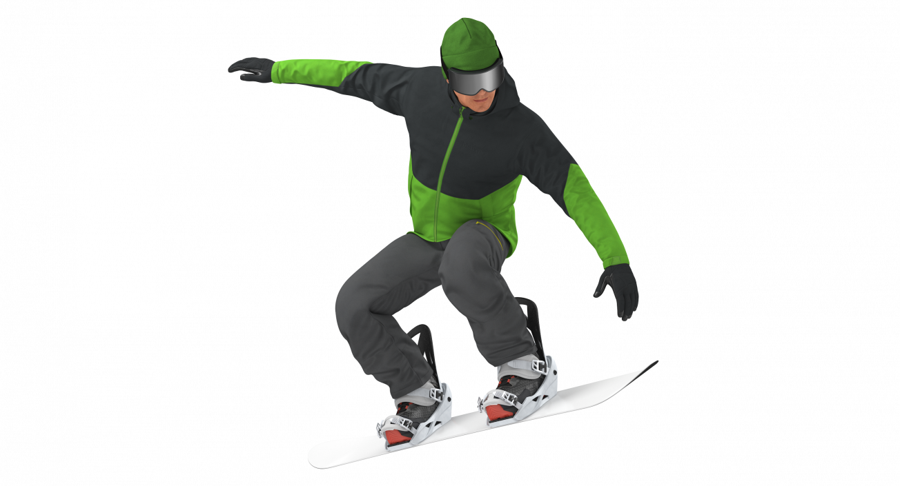 Snowboarder Jump Flight Stunt 3D model