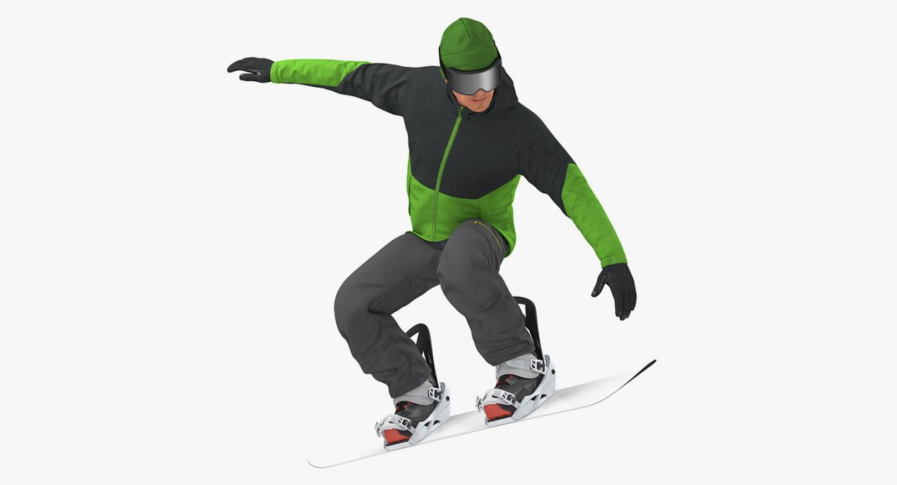 Snowboarder Jump Flight Stunt 3D model