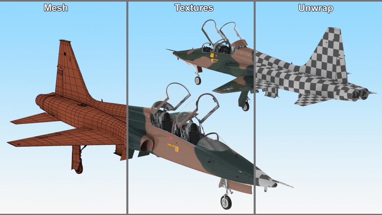 3D Military T-38 Talon Jet Trainer Camo