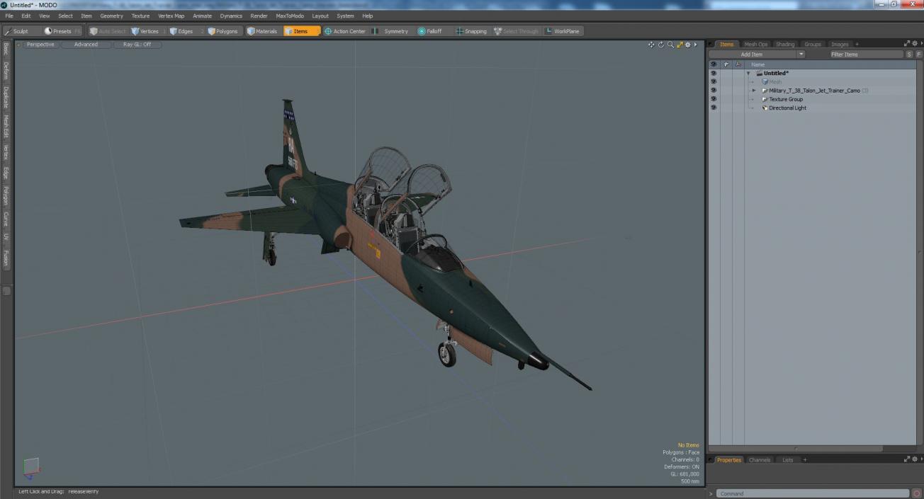 3D Military T-38 Talon Jet Trainer Camo