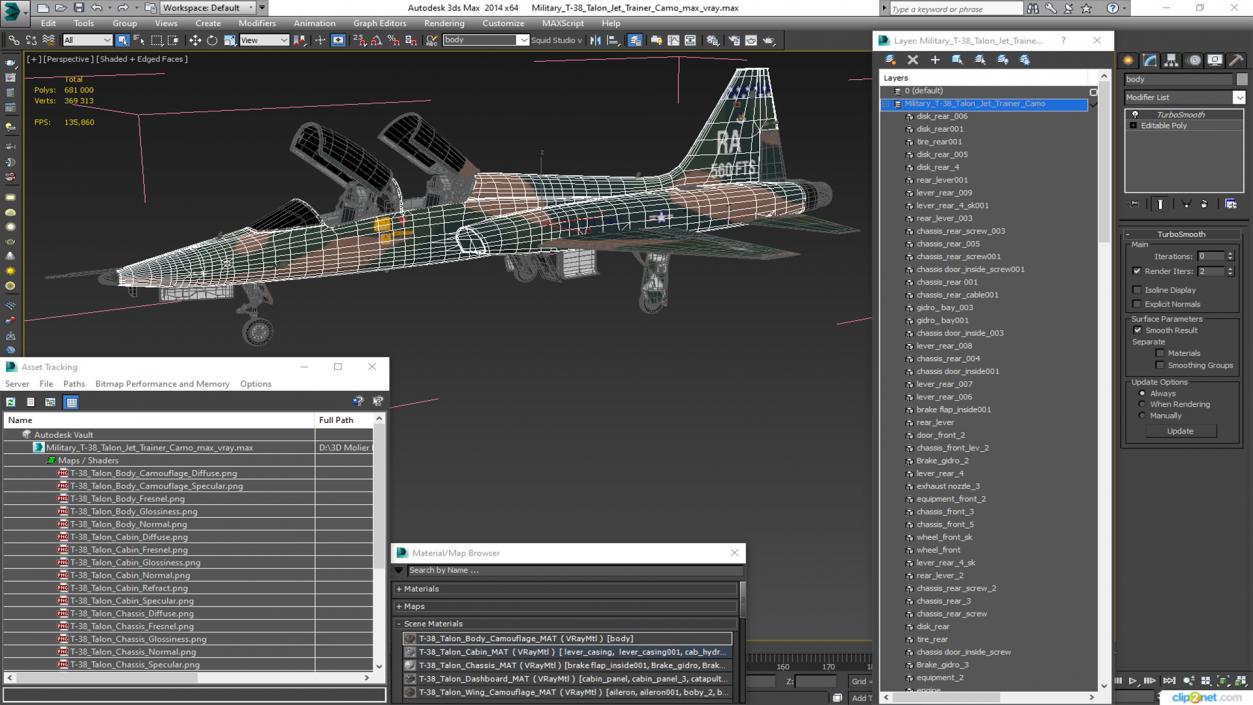 3D Military T-38 Talon Jet Trainer Camo