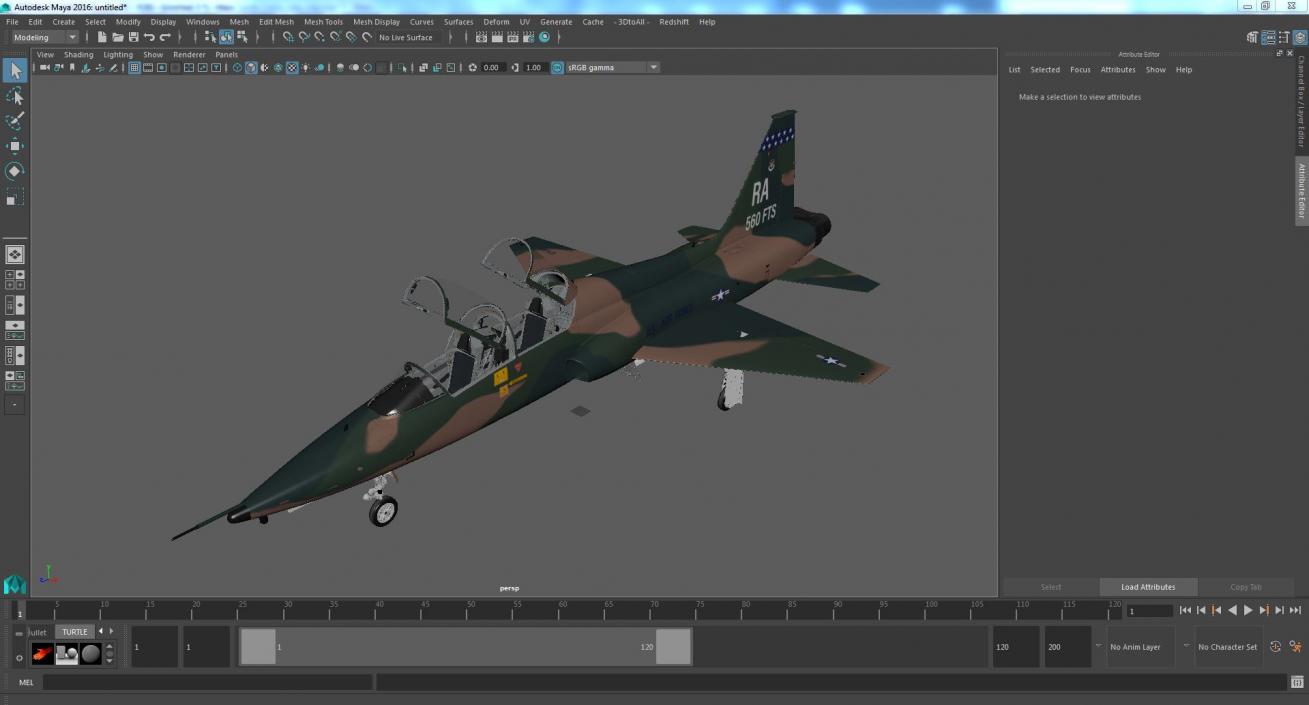 3D Military T-38 Talon Jet Trainer Camo