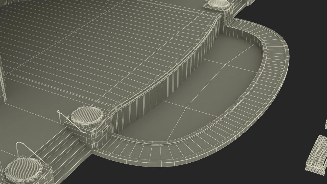 Open Air Amphitheater Structure with Seats 3D